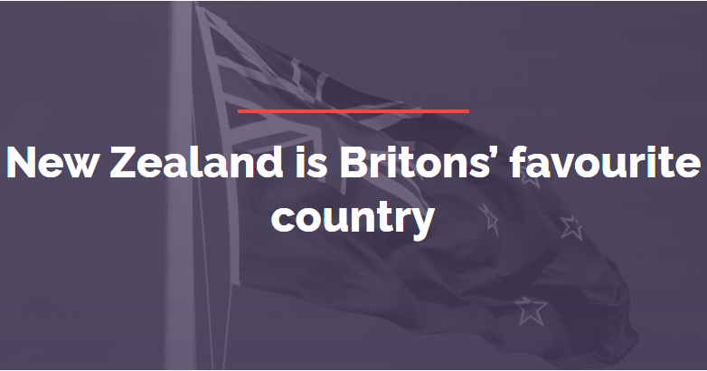 英国人最爱的国家是新西兰！美国仅排......