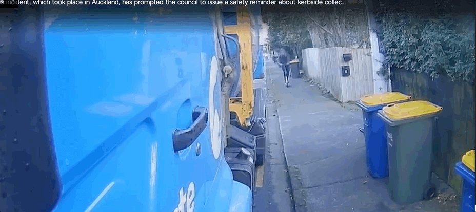 别跟垃圾车抢道！奥克兰滑板车小哥大难不死名场面……