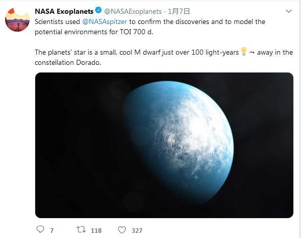 NASA发现可能宜居行星：距地球100光年 容许液态水存在