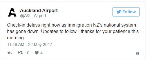Auckland Airport twitter