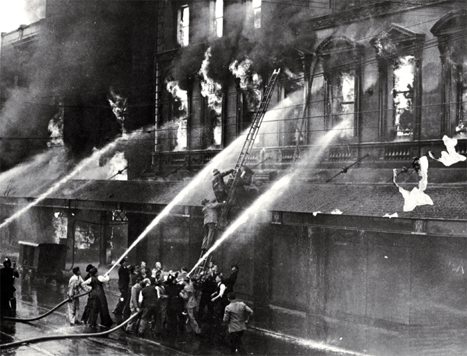 Ballantynes Fire rescuing Mr. Ballantyne