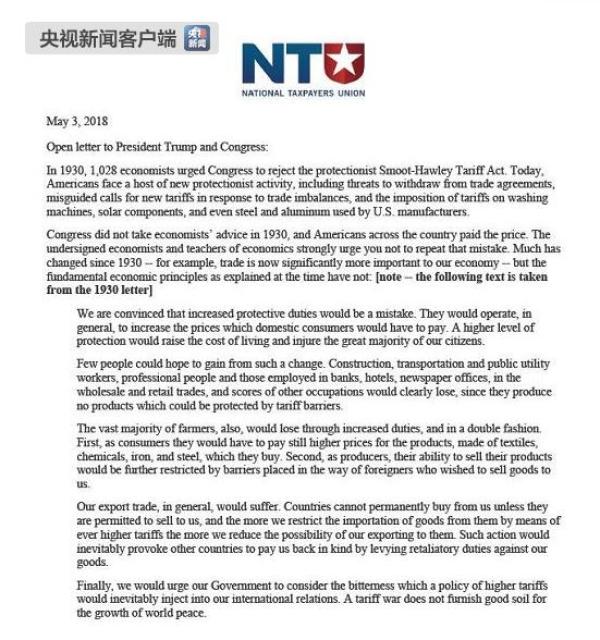 More than 1100 economists sign open letter to Trump