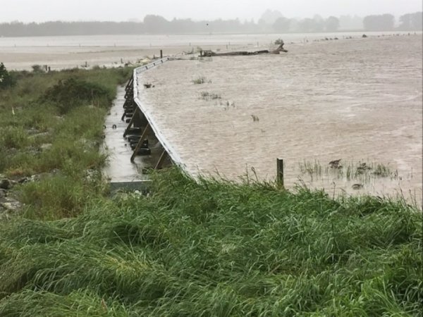 ORC has opened the Riverside spillway gates on the Taieri River at Outram.