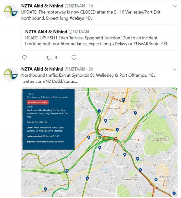 SH1 closed