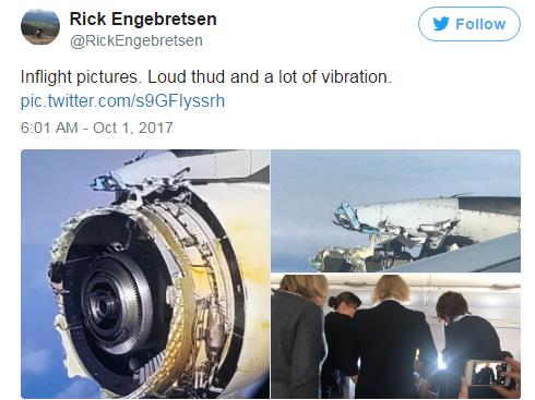 越洋航班万米高空惊魂：实拍引擎在空中解体