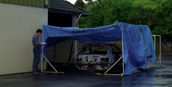 car in flames
