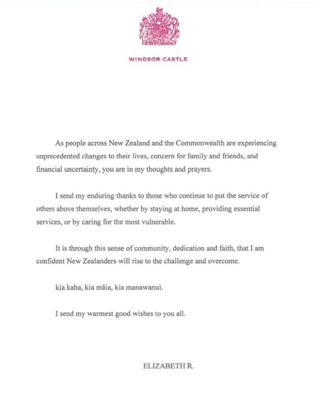 letter FROM queen elizabeth ii
