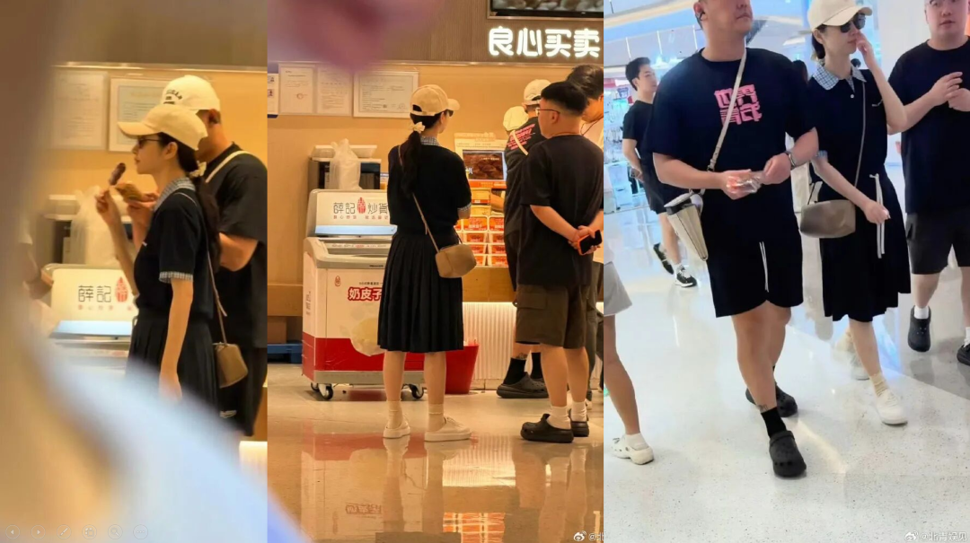 景甜风波后首次现身！打扮精致身形清瘦，三名安保陪同下逛商场