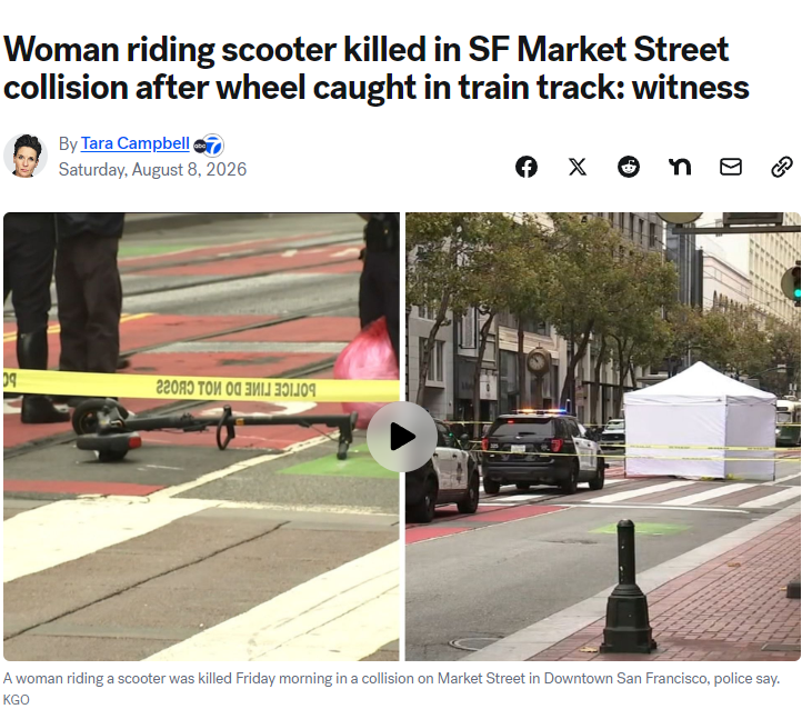 下个月就要回国探亲!女子滑板车车轮卡入铁轨后遭卡车撞亡,来美一年半刚站稳脚跟