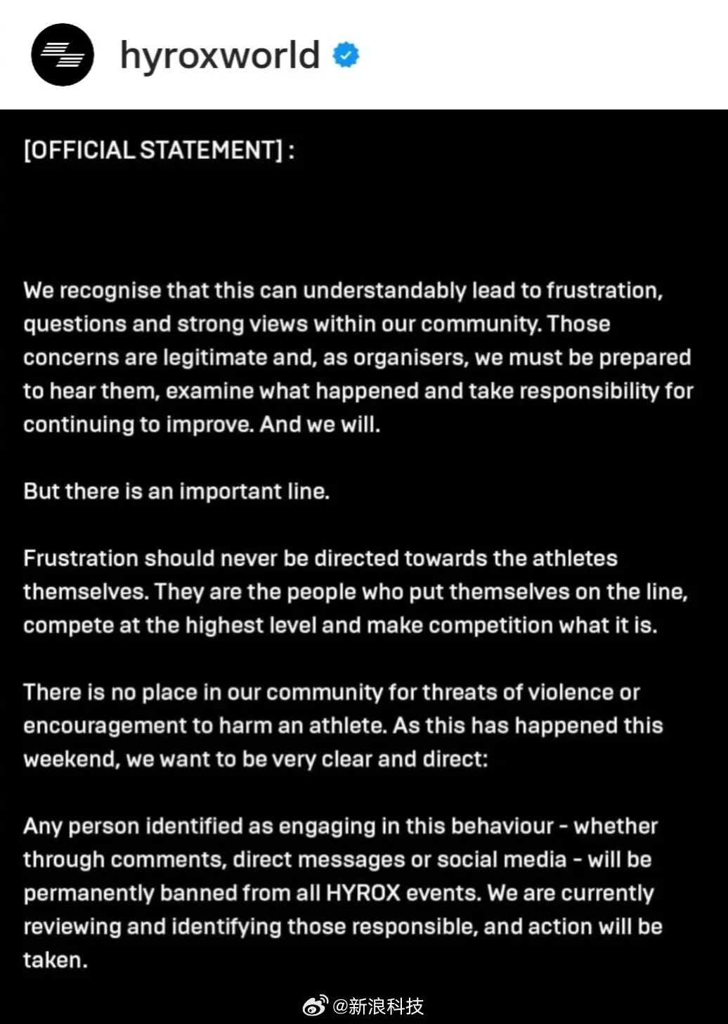 HYROX回应北京站“失禁”事件：不应针对运动员本人，将禁止网暴者参赛！几天前，王健林把HYROX甩卖给LVMH旗下机构，估值或达47亿元