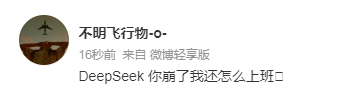 今早,DeepSeek突然崩了!网友崩溃:我的工作怎么办?