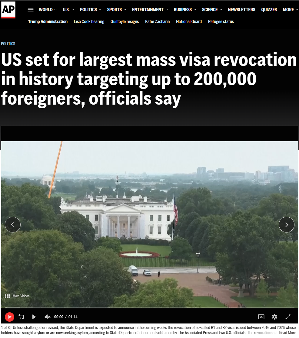 美国签证也开始被“倒查”?最近多名华人突然收到撤签通知,有人回国一周,竟被拒绝登机回美!