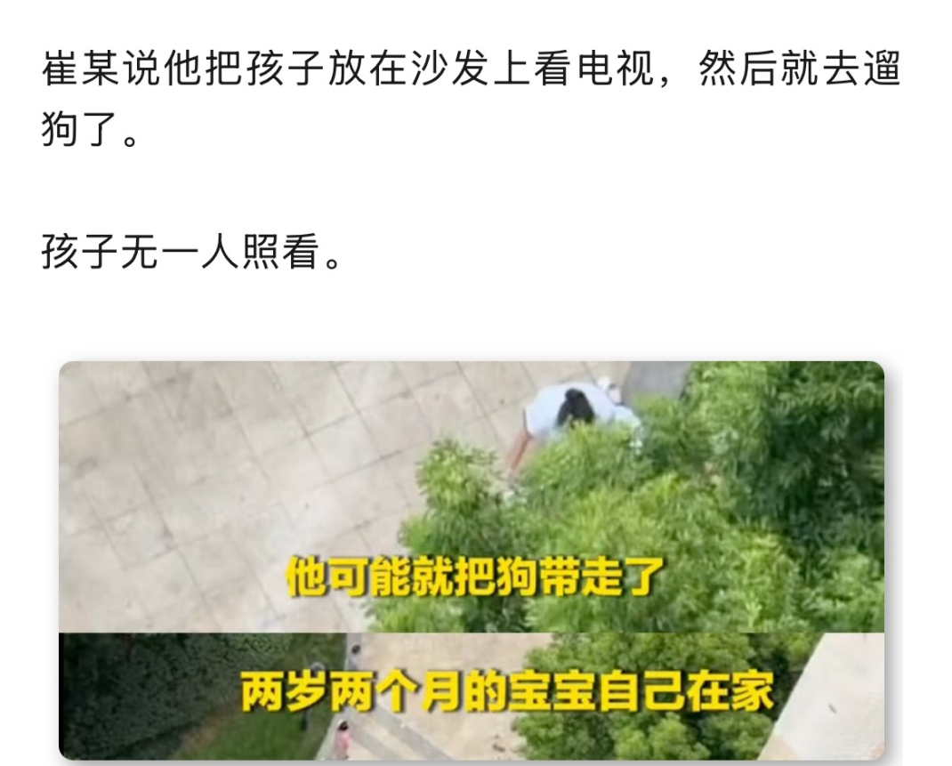 父亲出门遛狗时孩子坠亡,他面对指责:我已将狗处理了