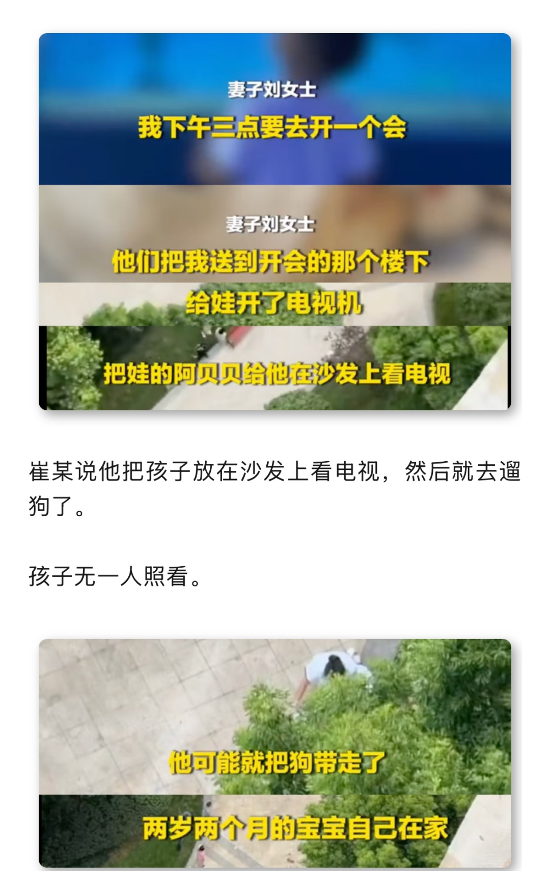 父亲出门遛狗时孩子坠亡，他面对指责：我已将狗处理了