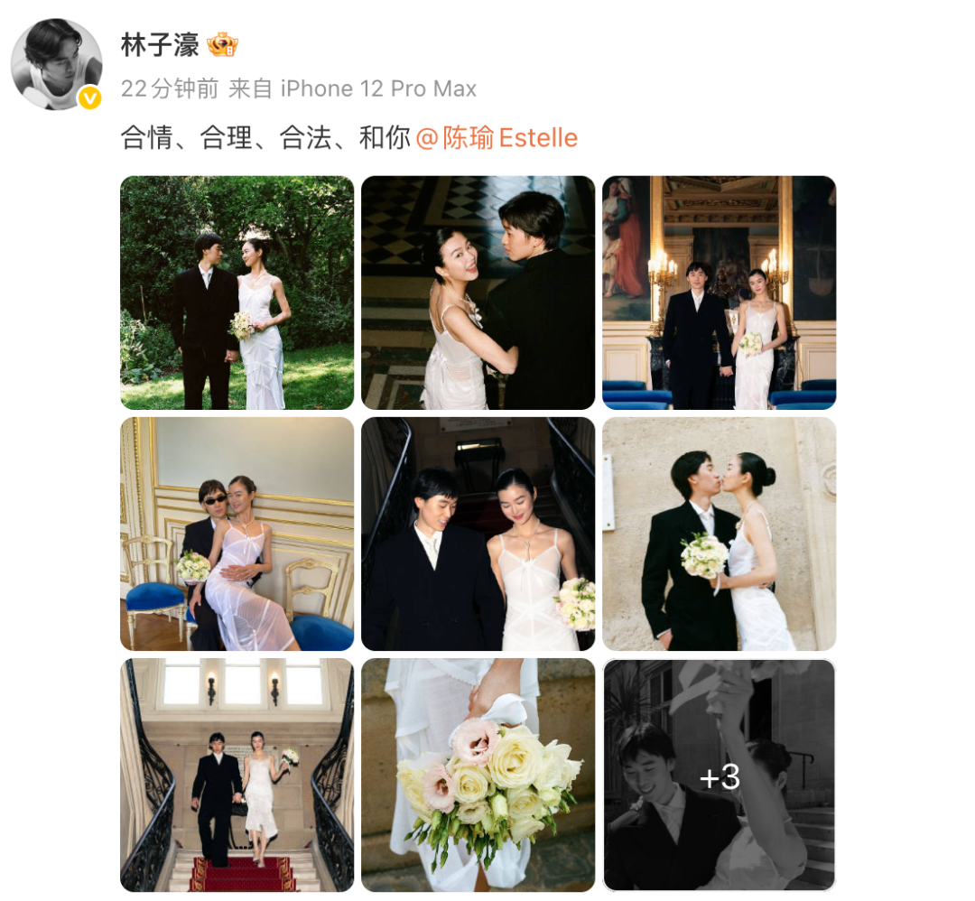林依轮儿子林子濠与模特陈瑜宣布结婚，两人8月公开恋情，因音乐结缘；此前林依轮已称陈瑜为“亲女儿”，邀其合跳《爱情鸟》