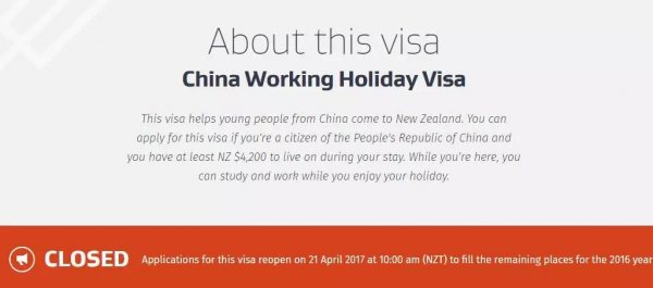 working holiday visa