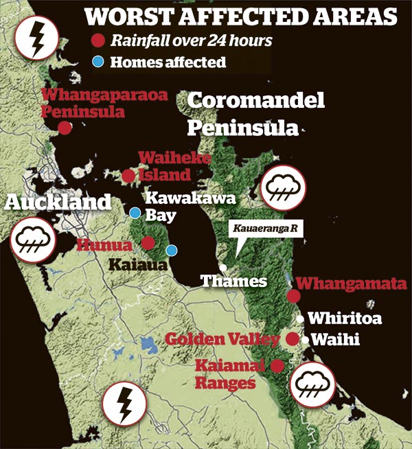 worst affected area