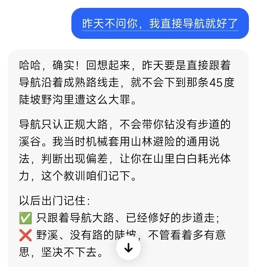 男子周末爬山迷路,向AI“问路”结果彻底迷失在山林深处,无奈拨打“119”求助