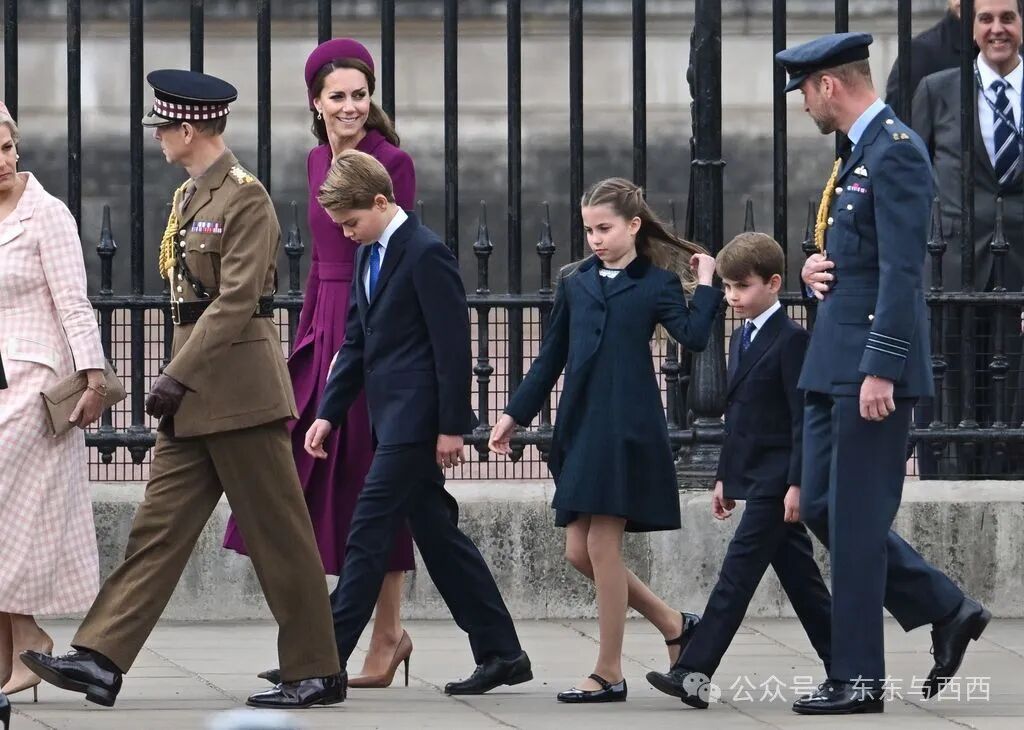 Princess of Wales, Prince George, Princess Charlotte, Prince Louis and Prince William attend the Military Parade to Mark the 80th Anniversary of VE Day