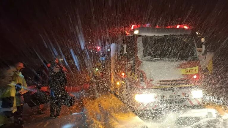 The Brigade out in the chilly conditions last night.