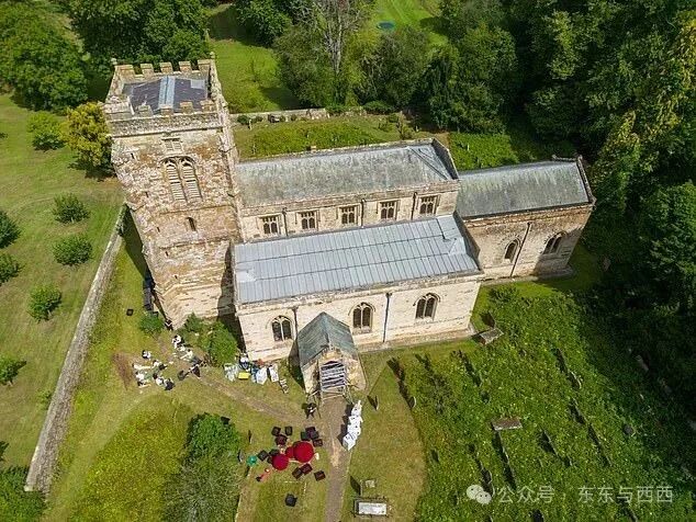 St Michael's and All Angels Church (pictured) in Great Tew was a hive of activity with up to 20 florists, set designers and security guards