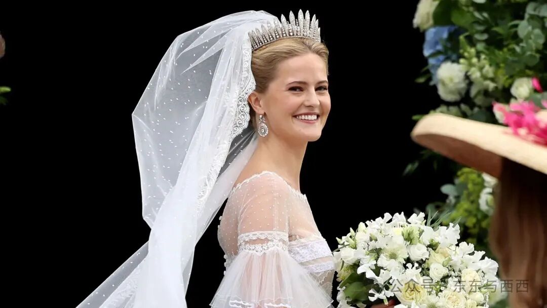 Princess Marie Caroline dazzles in showstopping crown and sheer lace dress  for her wedding | HELLO!