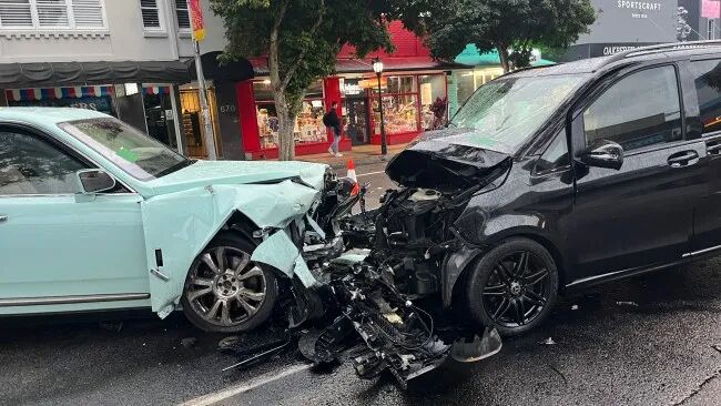 The aftermath of the collision in Rose Bay on Saturday. Picture: Madeline Crittenden.