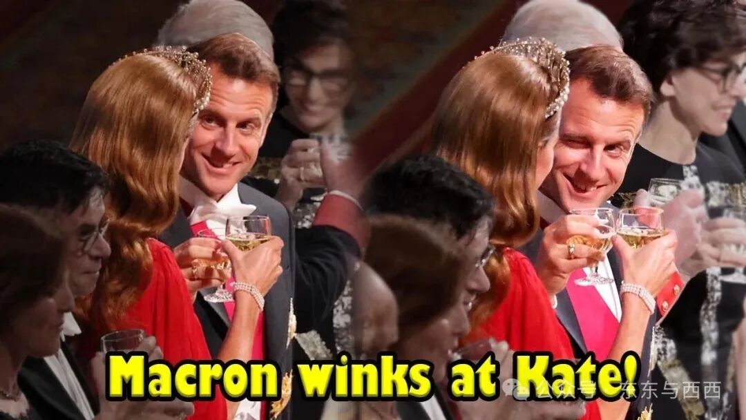 President Macron spotted winking at Princess Kate at the French state  banquet - YouTube