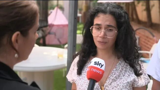 Jess, who is five months pregnant and a mother-of-two, was looking for her son amidst the chaos when she spotted Gigi calling for her parents. Picture: Sky News Australia