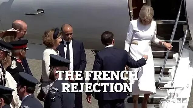 Humiliating moment Emmanuel Macron is ignored by wife Brigitte as he offers  her a helping hand off the plane - before French president air kisses the  Princess of Wales ahead of meeting