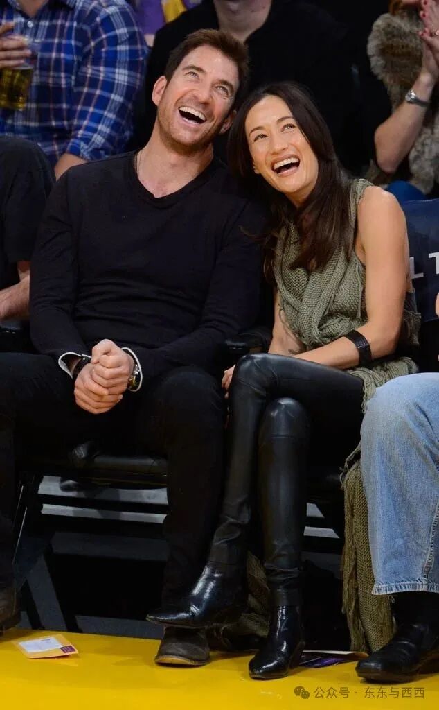 Dylan McDermott & Maggie Q All Smiles at Lakers Game: See the Cute Pic