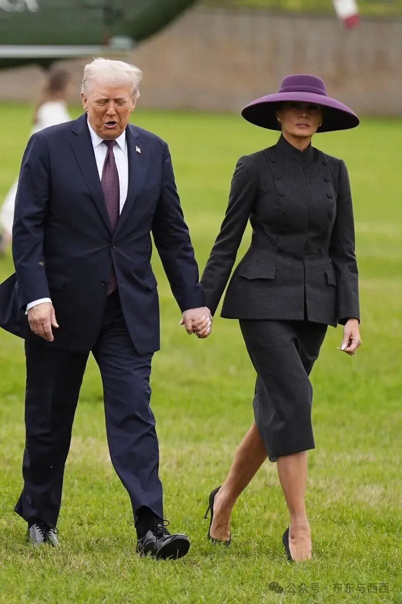 WINDSOR, ENGLAND - SEPTEMBER 17: U.S. President Donald Trump and First Lady Melania Trump arrive for a state visit at Windsor Castle on September 17, 2025 in Windsor, England. (Photo by Aaron Chown - WPA Pool/Getty Images)