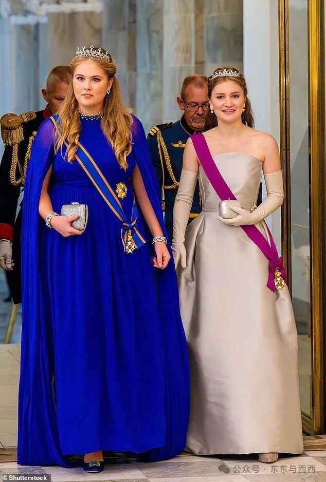 Princess Amalia of the Netherlands and Princess Elisabeth of Belgium at the 18th birthday party for the Danish crown prince