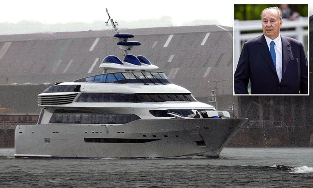 Multi-millionaire Aga Khan jets into Plymouth to pick up his &pound;200m super- yacht | Daily Mail Online
